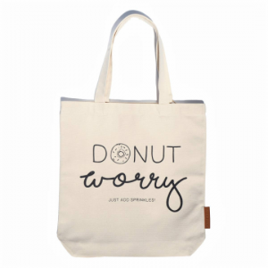donut worry 100% cotton tote hunter and the fox