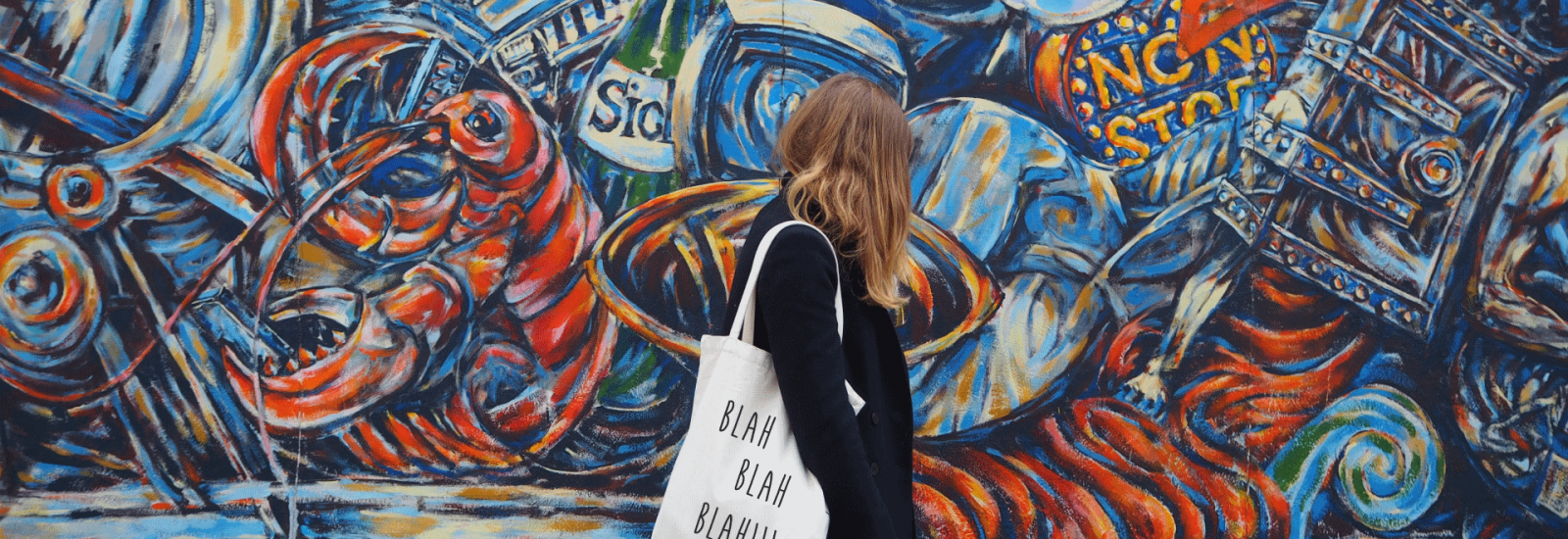 Hunter and the fox banner image blah tote bag